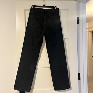 Black straight leg jeans